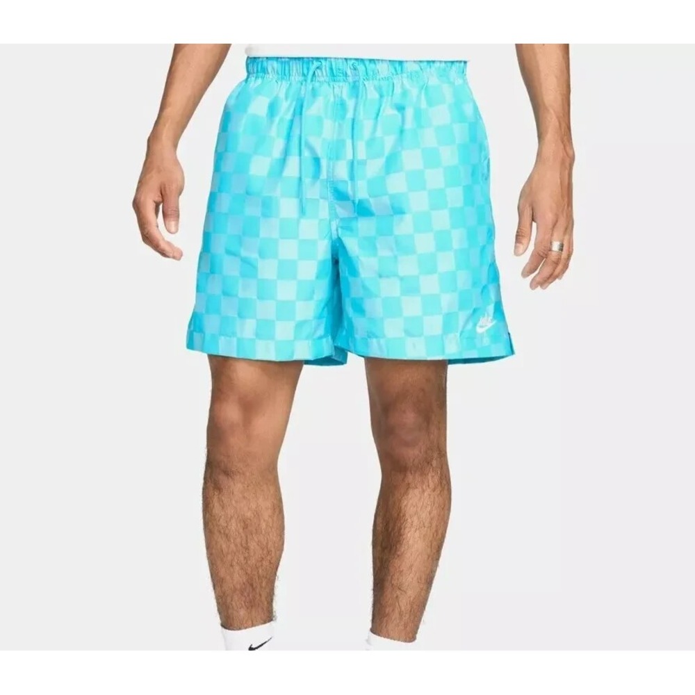 Nike Club Flow Checkered FN3098 447 Mens‎ blue shorts XXL  Brand New $60
